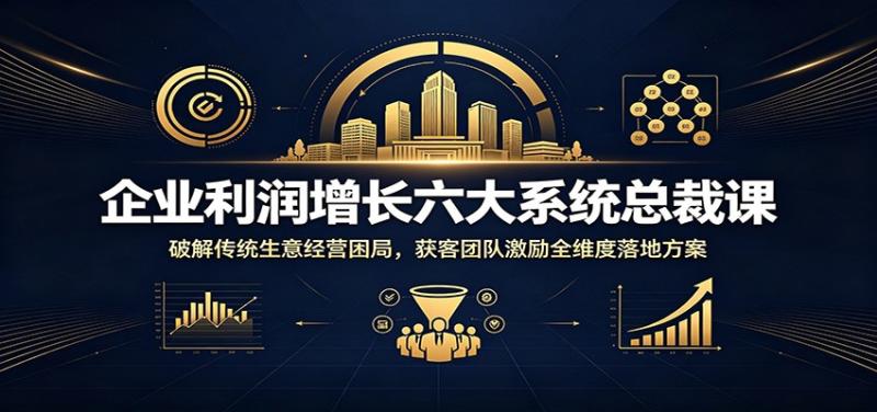 企业利润增长六大系统总裁课：破解传统生意经营困局，获客团队激励全维度落地方案