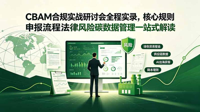 （19235期）CBAM合规实战研讨会全程实录，核心规则申报流程法律风险碳数据管理一站式解读
