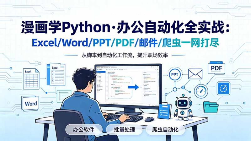 （19270期）漫画学Python·办公自动化全实战：Excel/Word/PPT/PDF/邮件/爬虫一网打尽