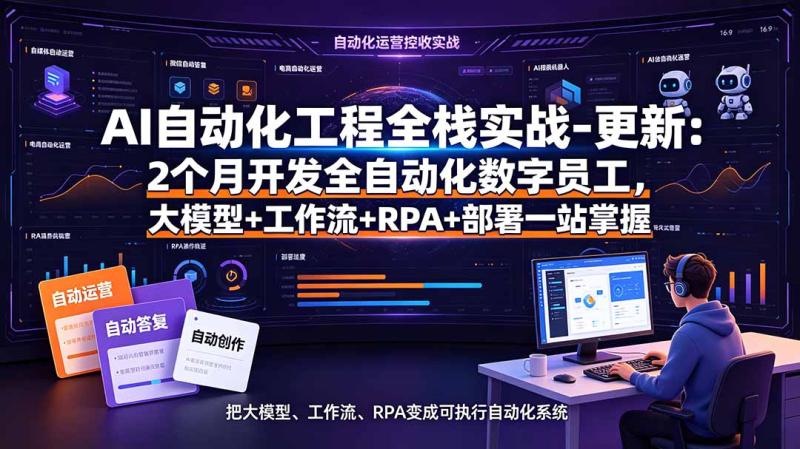 （19279期）AI自动化工程全栈实战-更新：2个月开发全自动化数字员工，大模型+工作流+RPA+部署一站式掌握