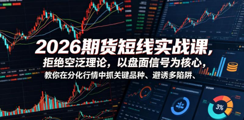 2026期货短线实战课，拒绝空泛理论，以盘面信号为核心，教你在分化行情中抓关键品种、避诱多陷阱