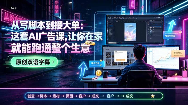 （19318期）从写脚本到接大单：这套AI广告课，让你在家就能跑通整个生意【原创双语字幕】