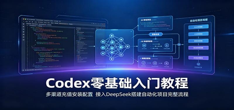 Codex零基础入门教程：多渠道充值安装配置，接入DeepSeek搭建自动化项目完整流程