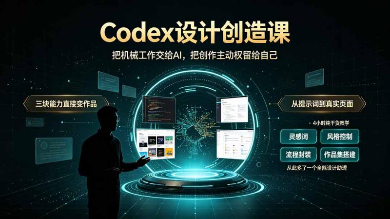 (19362期)Codex设计创造课-2期,小白也能掌握的Codex设计创造技巧,把机械工作交给AI,把创作主动权留给自己 (19362期)Codex设计创造课-2期,小白也能掌握的Codex设计创造技巧,把机械工作交给AI,把创作主动权留给自己