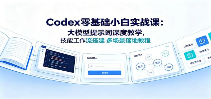 Codex零基础小白实战课：大模型提示词深度教学，技能工作流搭建多场景落地教程