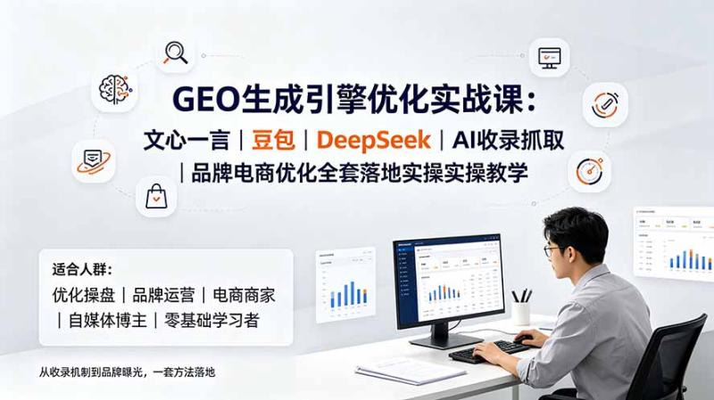 （19456期）GEO生成引擎优化实战课：文心一言｜豆包｜DeepSeek｜AI收录抓取｜品牌电商优化全套落地实操教学