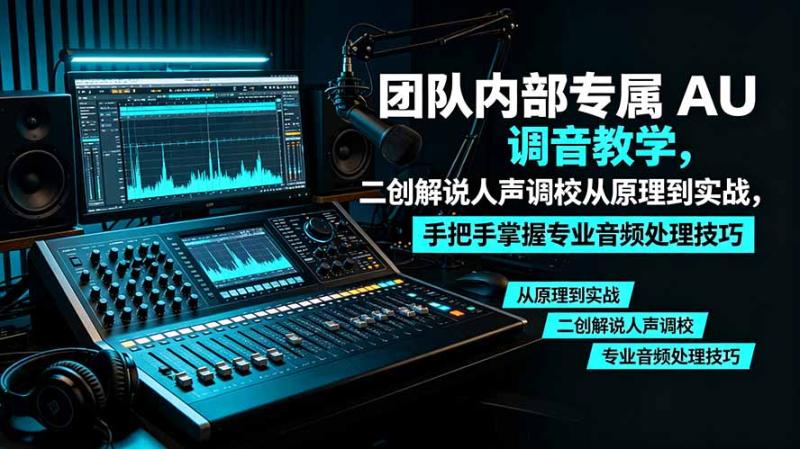 （19517期）某大佬团队内部专属 AU 调音教学，二创解说人声调校从原理到实战，手把手掌握专业音频处理技巧
