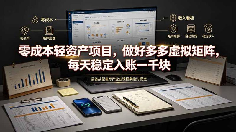 （19522期）零成本轻资产项目，做好多多虚拟矩阵，每天稳定入账一千块
