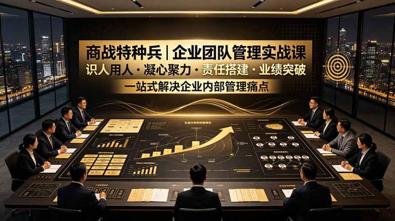 （19534期）商战特种兵｜企业团队管理实战课，识人用人・凝心聚力・责任搭建・业绩突破