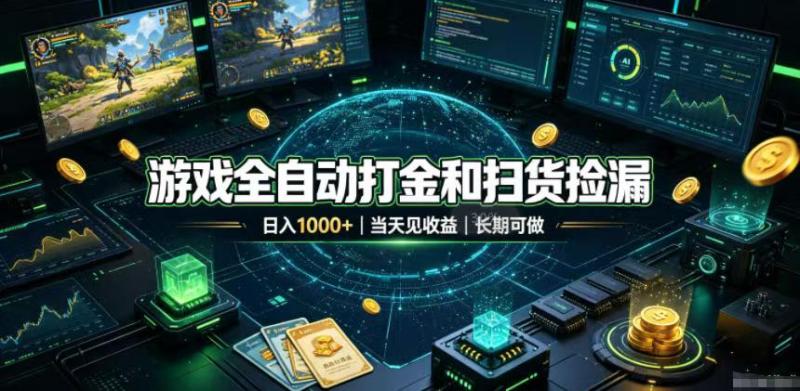 (19647期)游戏全自动打金和扫货捡漏,日入1000+,当天见收益,长期可做! (19647期)游戏全自动打金和扫货捡漏,日入1000+,当天见收益,长期可做!
