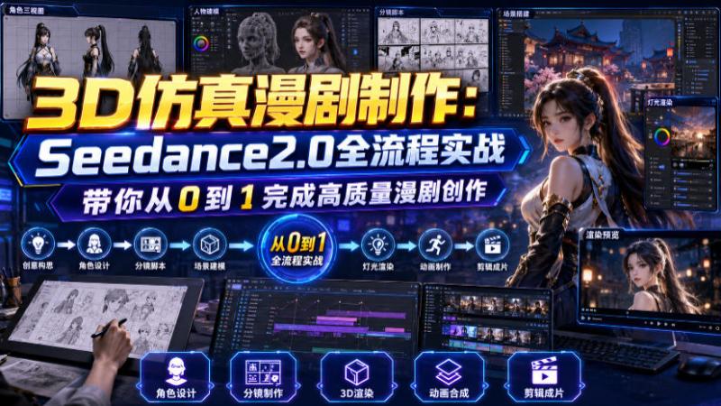 3D仿真漫剧制作：Seedance2.0全流程实战，带你从0到1完成高质量漫剧创作