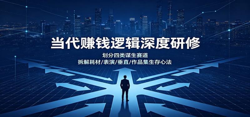 当代赚钱逻辑深度研修：划分四类谋生赛道，拆解耗材/表演/垂直/作品集生存心法