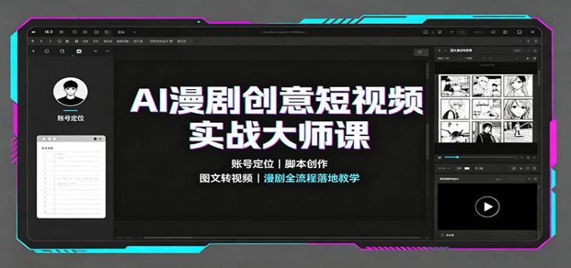 AI漫剧创意短视频实战大师课：账号定位脚本创作，图文转视频，漫剧全流程落地教学