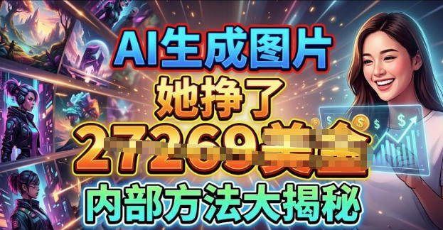 AI生成图片挣美金，内部方法大揭秘，0门槛