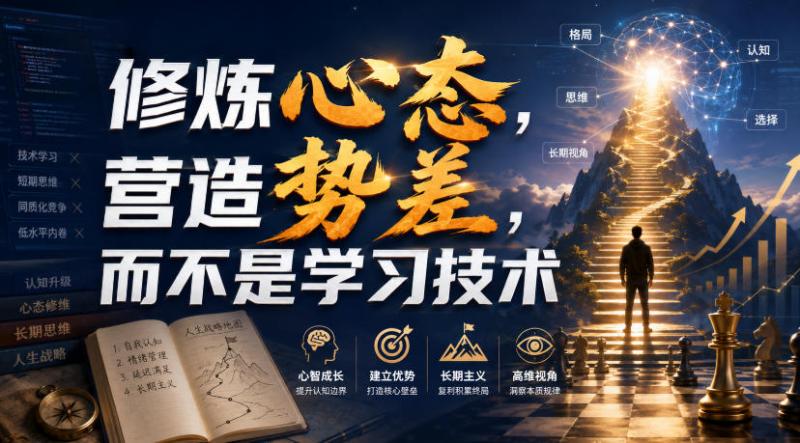 付费文章：修炼心态，营造势差，而不是学习技术