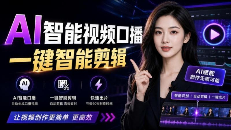 AI智能视频口播一键剪辑,轻松出效果!口播动效库Skill来了,一键给添加动态文字、数据展示等video-talkcraft