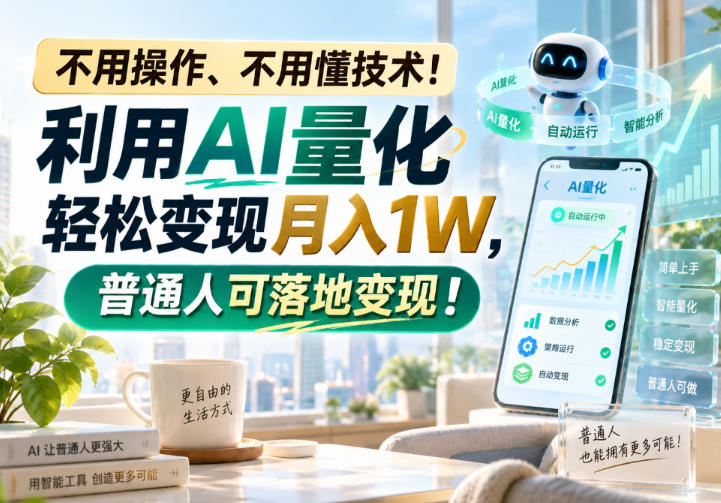 （20429期）利用AI量化轻松变现月入1W，普通人可落地变现，不用操作、不用懂技术！