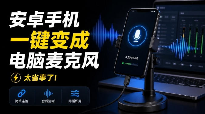 电脑录音新解决方案！让安卓手机一键变成电脑麦克风，并支持三种连接方式，开源免费使用MicYou