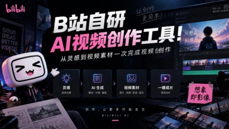 B站自研AI视频创作工具!不会写剧本、拆分镜?也可从灵感到视频素材一次完成视频创作,updream