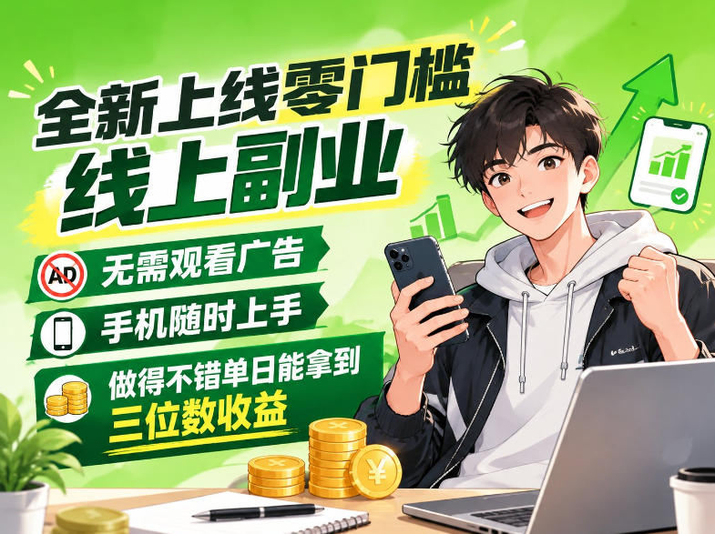 新发0撸賺米项目，不用看广告，手机可做，单日收益三位数