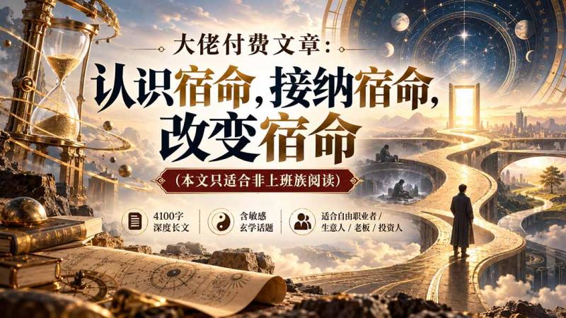 (20673期)【无水印】大佬付费文章:认识宿命,接纳宿命,改变宿命(本文只适合非上班族阅读)