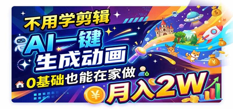 AI动画彻底爆了!一单500~800,全程派单,小白也能月入2W+