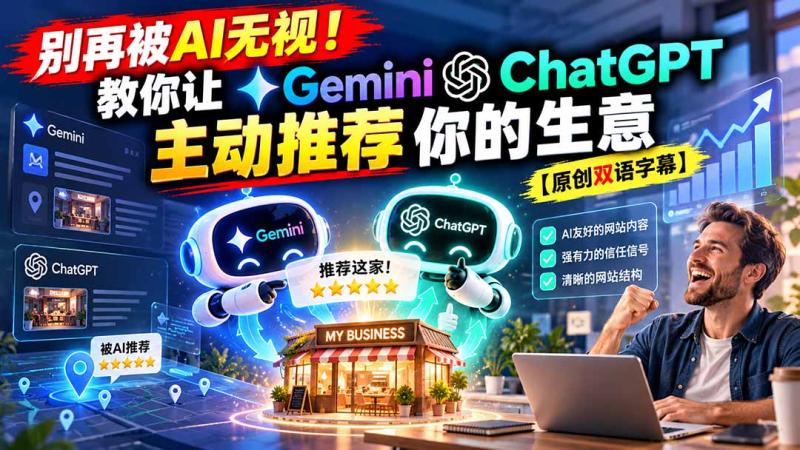 (20737期)别再被AI无视!教你让GeminiChatGPT主动推荐你的生意【原创双语字幕】