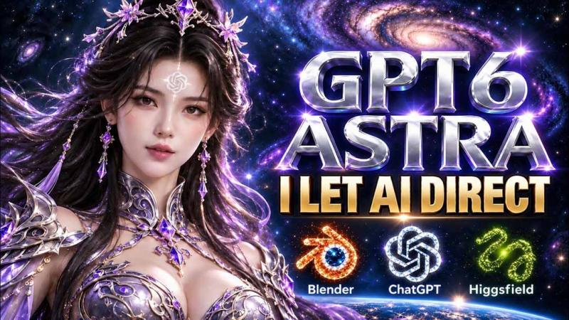 （20763期）【无水印】让GPT-6 Astra当导演！Higgsfield和Blender实战打造30秒玄幻精准运镜短片！