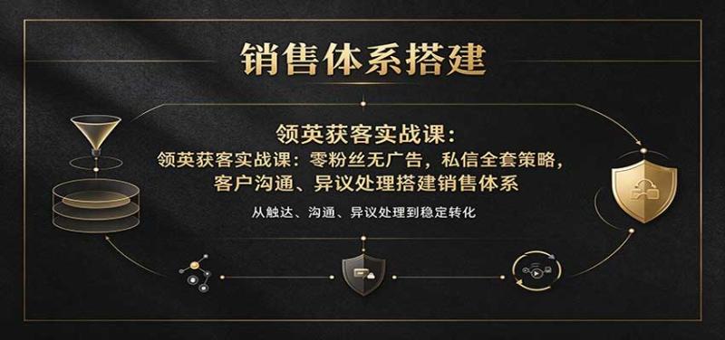 领英获客实战课:零粉丝无广告,私信全套策略,客户沟通、异议处理搭建销售体系