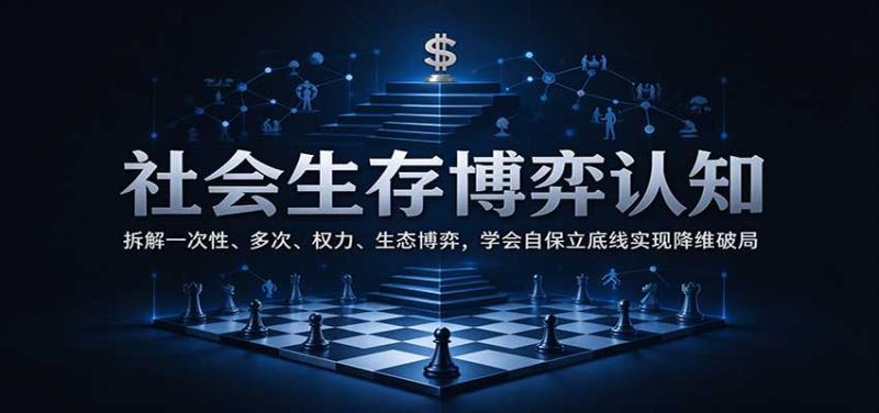 社会生存博弈认知：拆解一次性、多次、权力、生态博弈，学会自保立底线实现降维破局