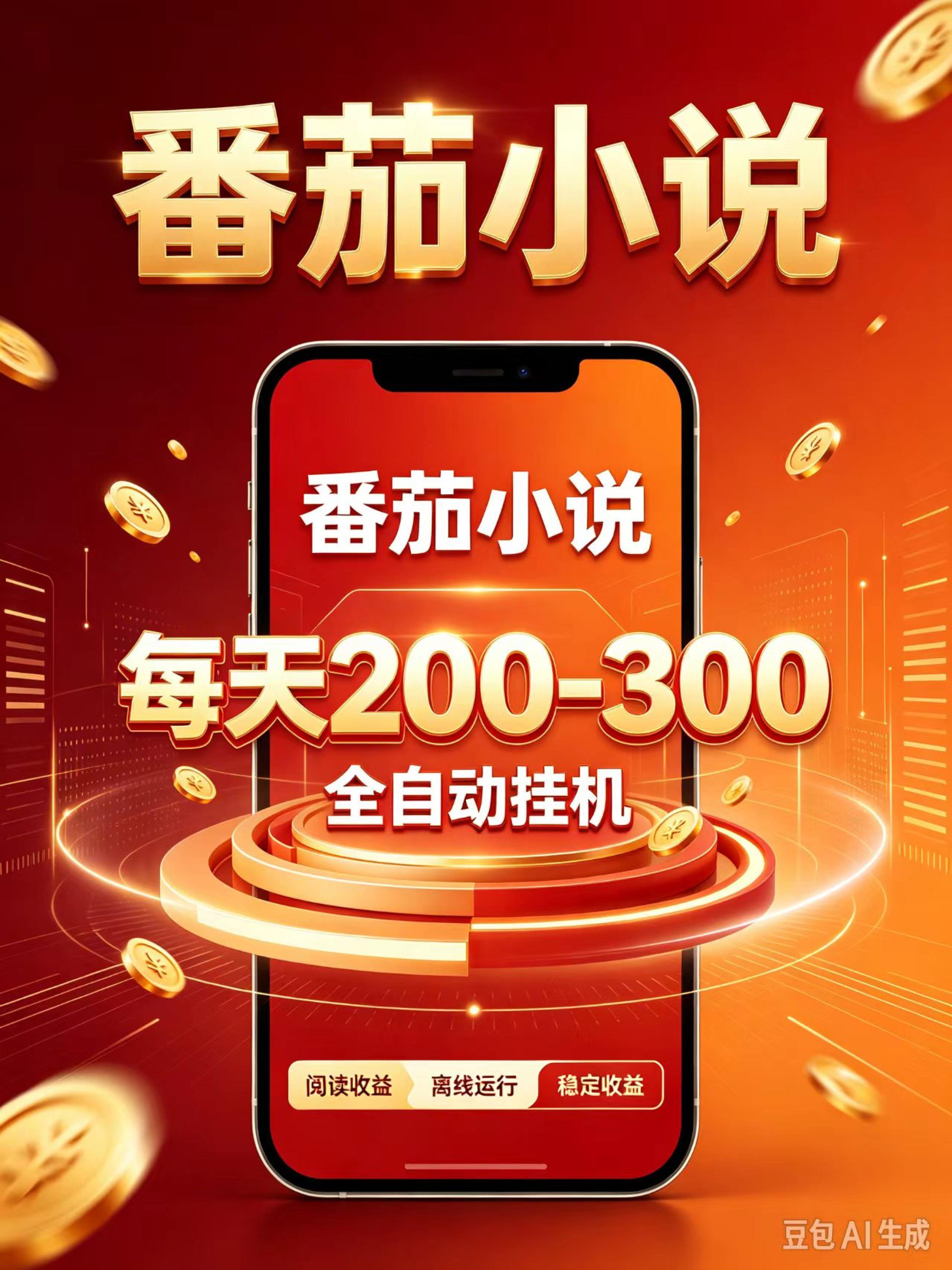 门槛极低的番茄全自动小说，日入200-300，项目非常火爆