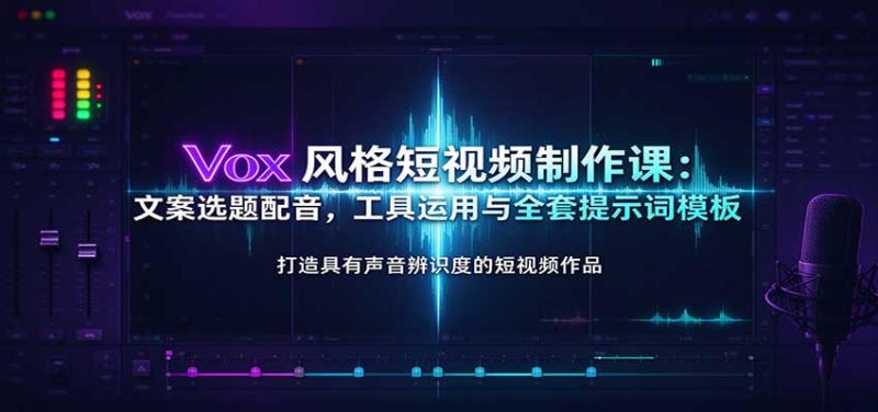 Vox风格短视频制作课：文案选题配音，工具运用与全套提示词模板