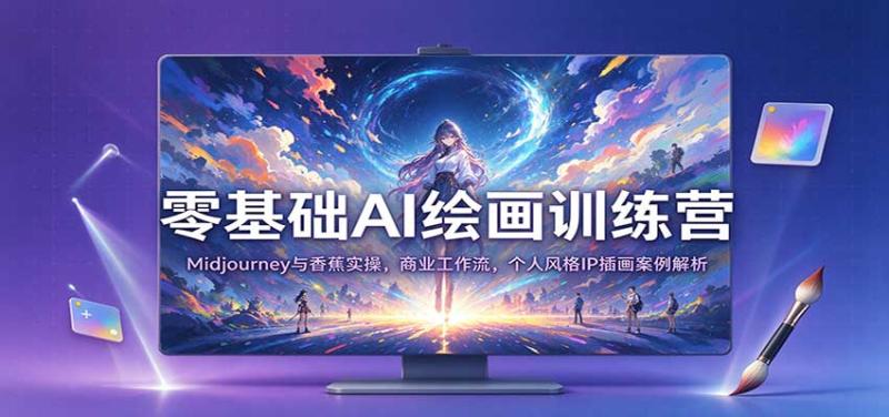 零基础AI绘画训练营:Midjourney与香蕉实操,商业工作流,个人风格IP插画案例解析