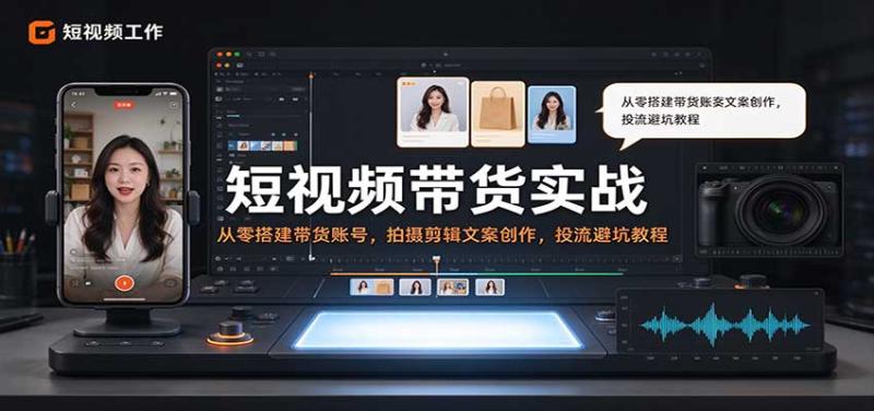 短视频带货实战:从零搭建带货账号,拍摄剪辑文案创作,投流避坑教程