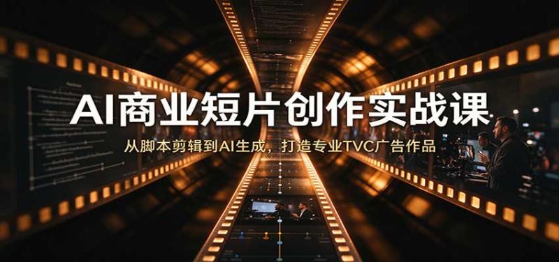AI商业短片创作实战课：从脚本剪辑到AI生成，打造专业TVC广告作品
