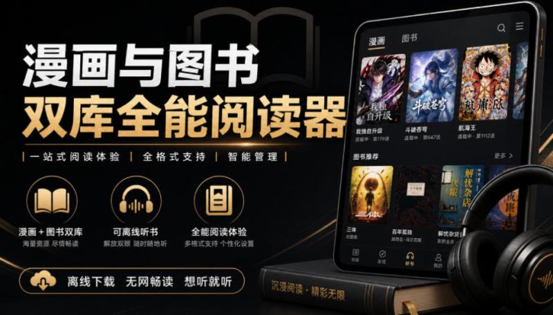 Github开源工具！支持漫画与图书双库的全能阅读软件，内置六类朗读引擎，可离线听书Cmbok