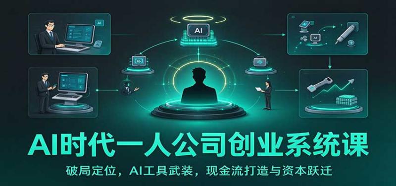 AI时代一人公司创业系统课：破局定位，AI工具武装，现金流打造与资本跃迁