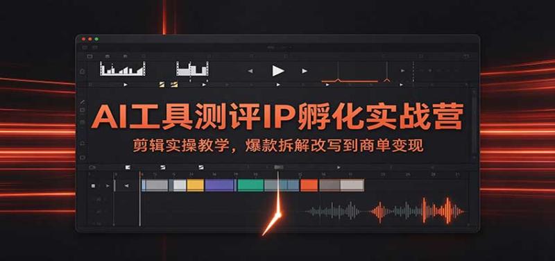 AI工具测评IP孵化实战营:剪辑实操教学,爆款拆解改写到商单变现