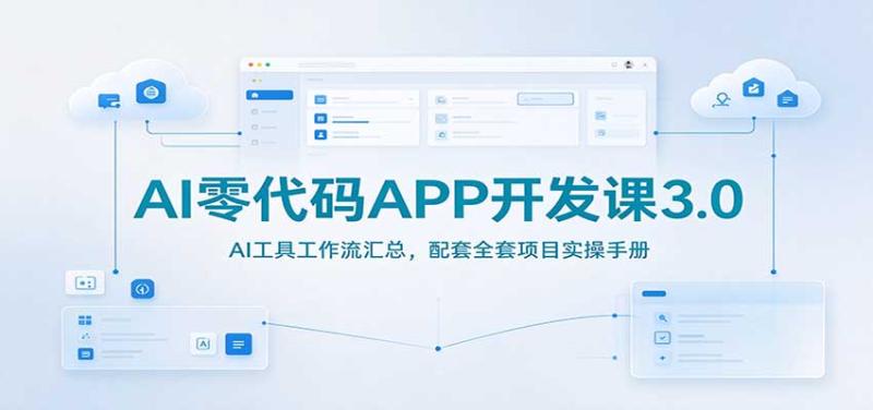 AI零代码APP开发课3.0：AI工具工作流汇总，配套全套项目实操手册
