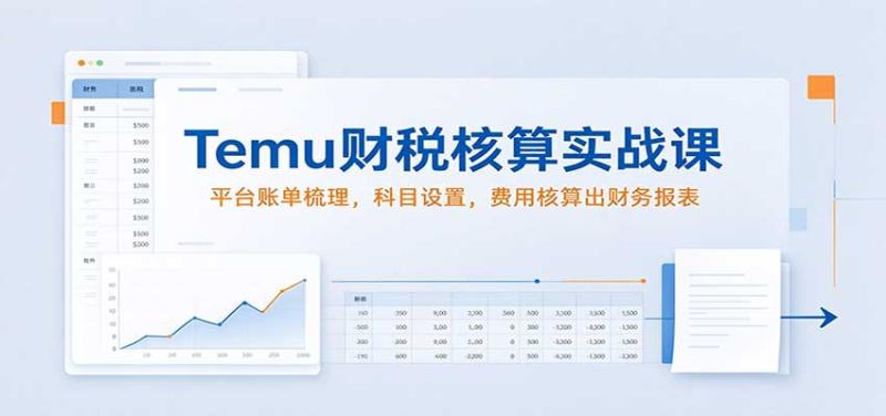 Temu财税核算实战课:平台账单梳理,科目设置,费用核算出财务报表
