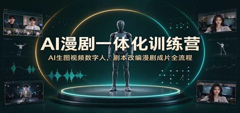 AI漫剧一体化训练营:AI生图视频数字人,剧本改编漫剧成片全流程