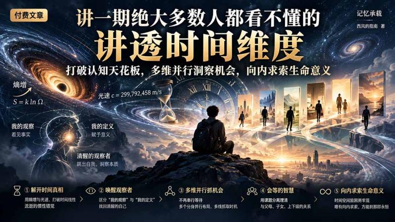 （21267期）付费文章：讲一期绝大多数人都看不懂的，讲透时间维度，打破认知天花板，多维并行洞察机会，向内求索生命意义